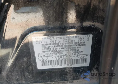 2017 Nissan Sentra Sr Turbo from USA, damaged, VIN 3N1CB7AP7HY318195